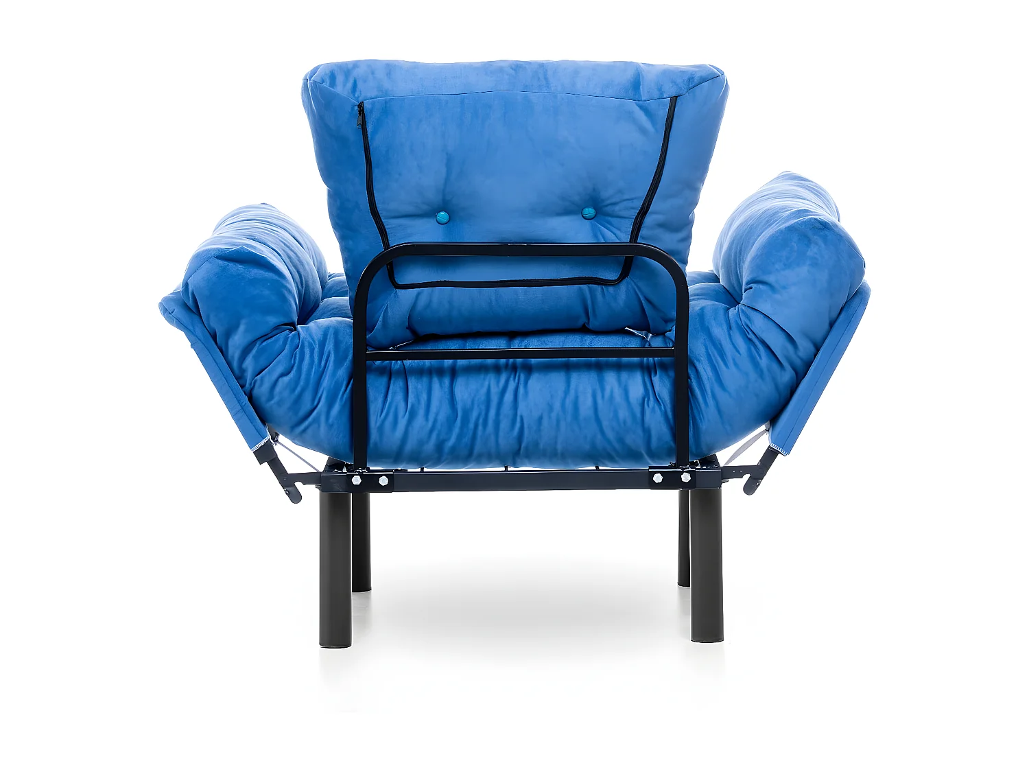 Poltrona moderna com asas – 95 x 85 x 70 cm – azul – tecido de poliéster