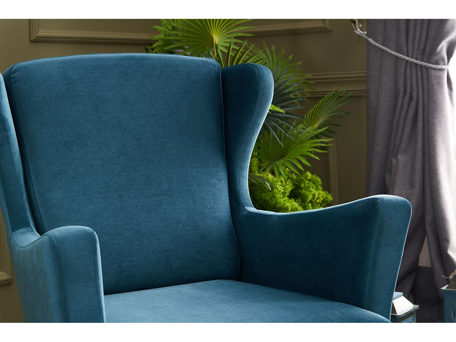 Sillón Altadena 471, Turquesa, 98x77x80cm, Tapiz, Patas: Madera