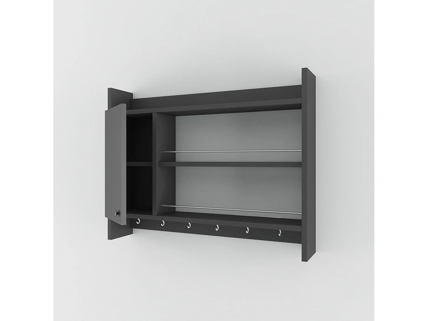 Estante de cocina – 85 x 15 x 65 cm – Antracita – Tablero de partículas recubierto de melamina