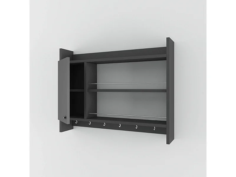 Półka kuchenna – 85 x 15 x 65 cm – antracyt – płyta wiórowa pokryta melaminą