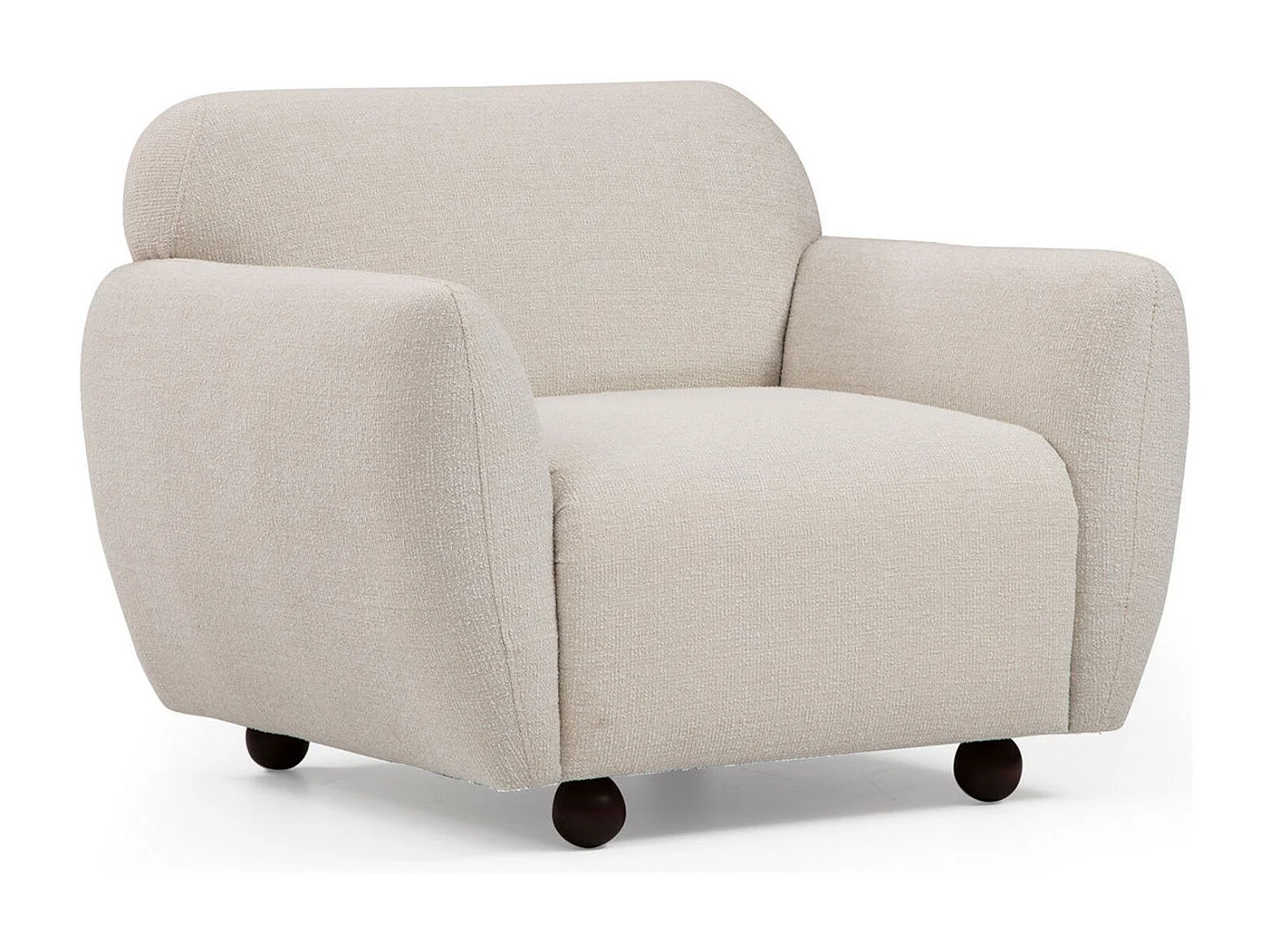 Sillón Altadena 187, De color marrón claro, 86x90x86cm, Tapiz, Patas: Madera