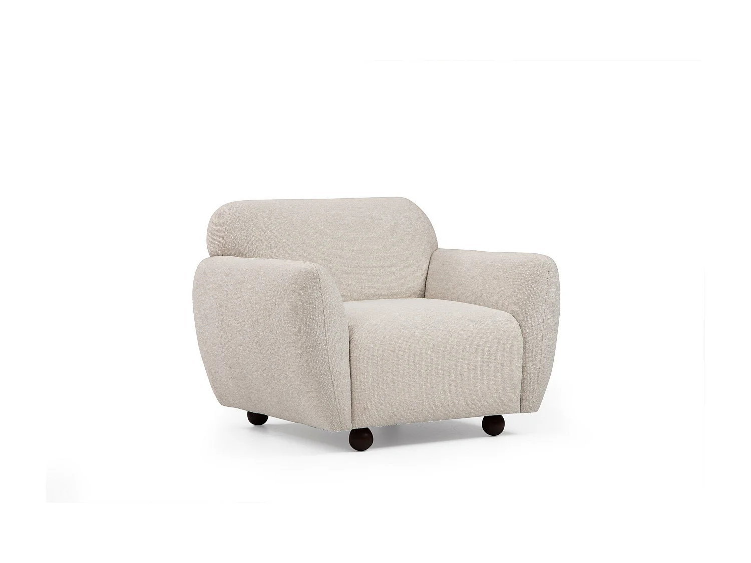 Poltrona Elegante em Creme, Madeira de Faia e Estrutura de Aglomerado, 90x86x86 cm | 100% Poliéster, 2 Almofadas Inclusas | Perfeita para Decoração Es