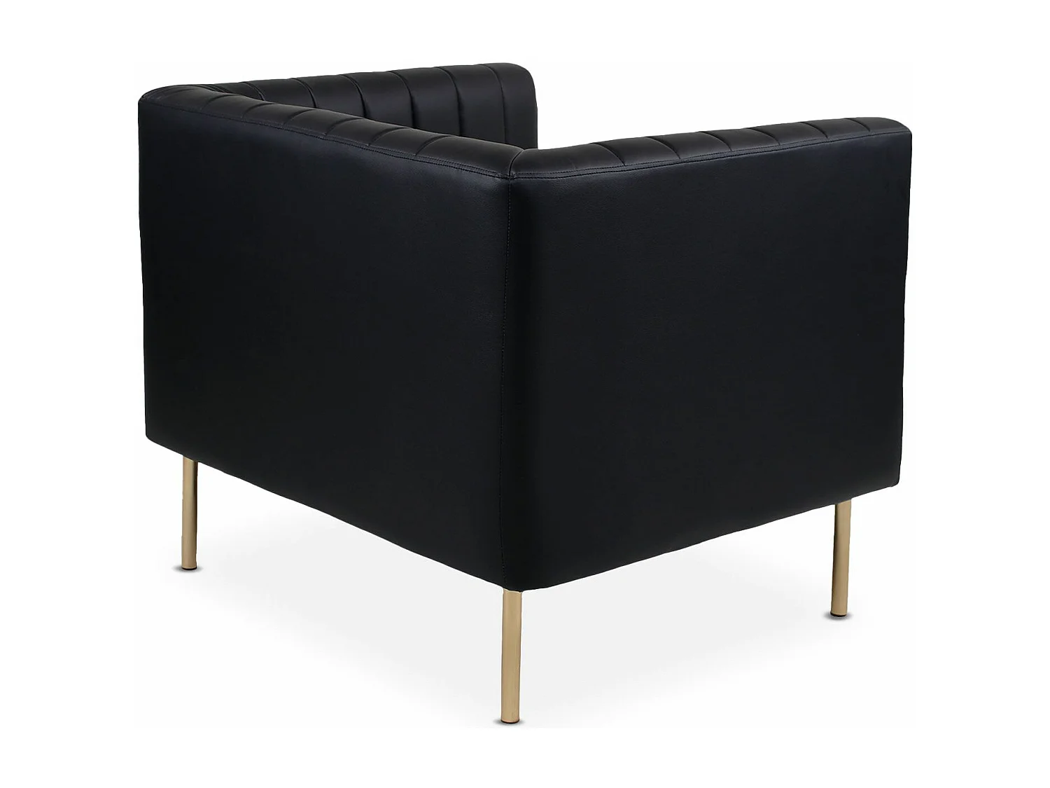 Fauteuil moderne à coutures verticales Sacramento Simili Noir