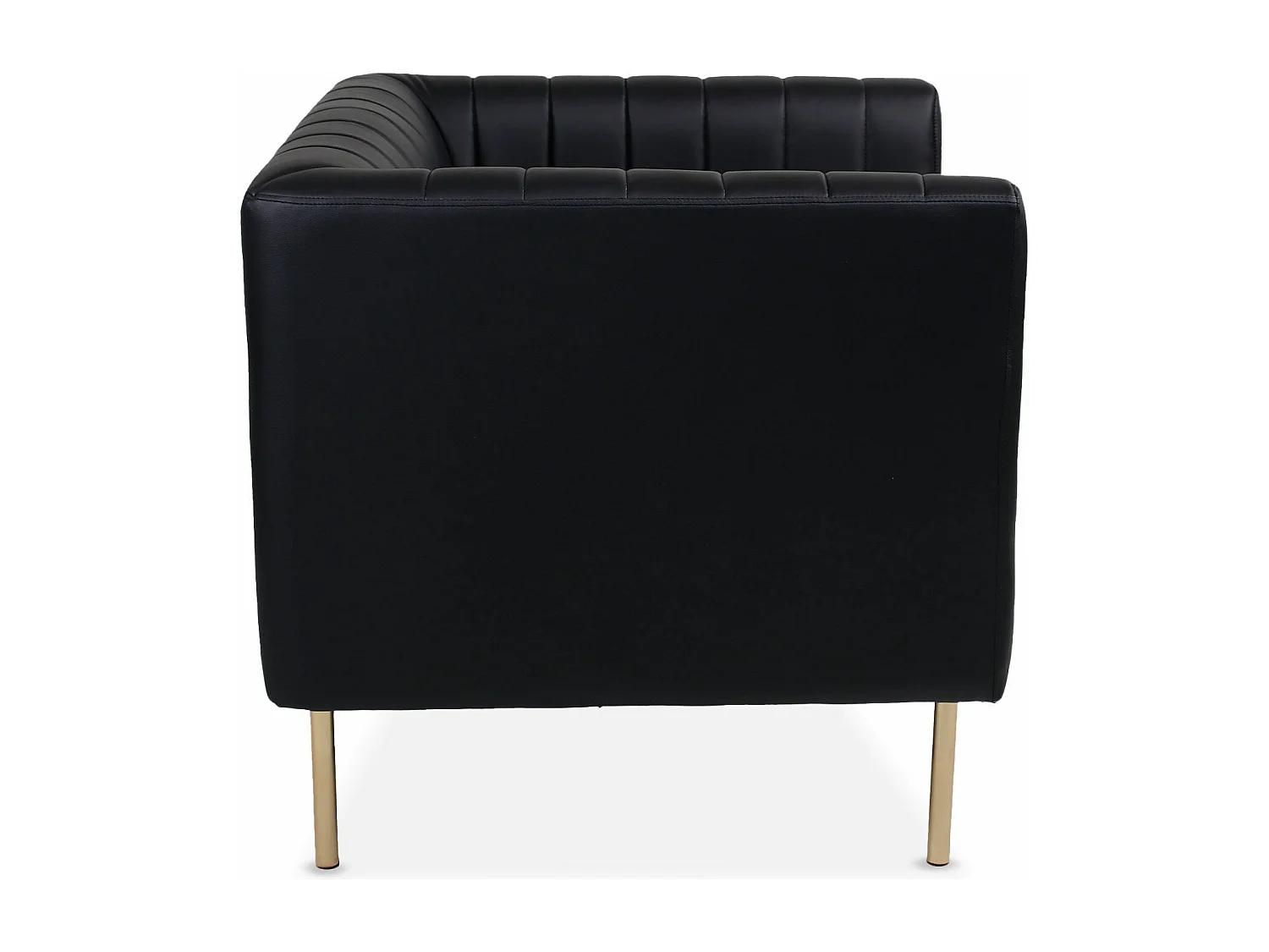 Fauteuil moderne à coutures verticales Sacramento Simili Noir