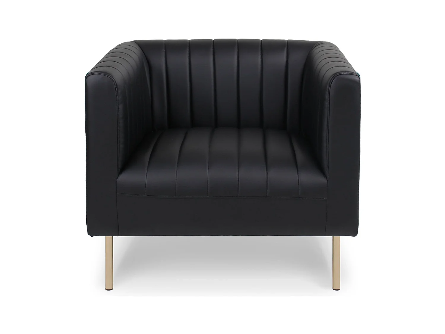 Fauteuil moderne à coutures verticales Sacramento Simili Noir