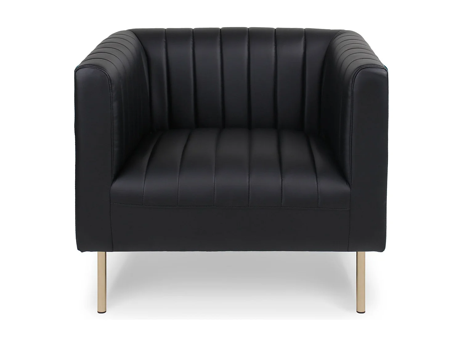 Fauteuil moderne à coutures verticales Sacramento Simili Noir