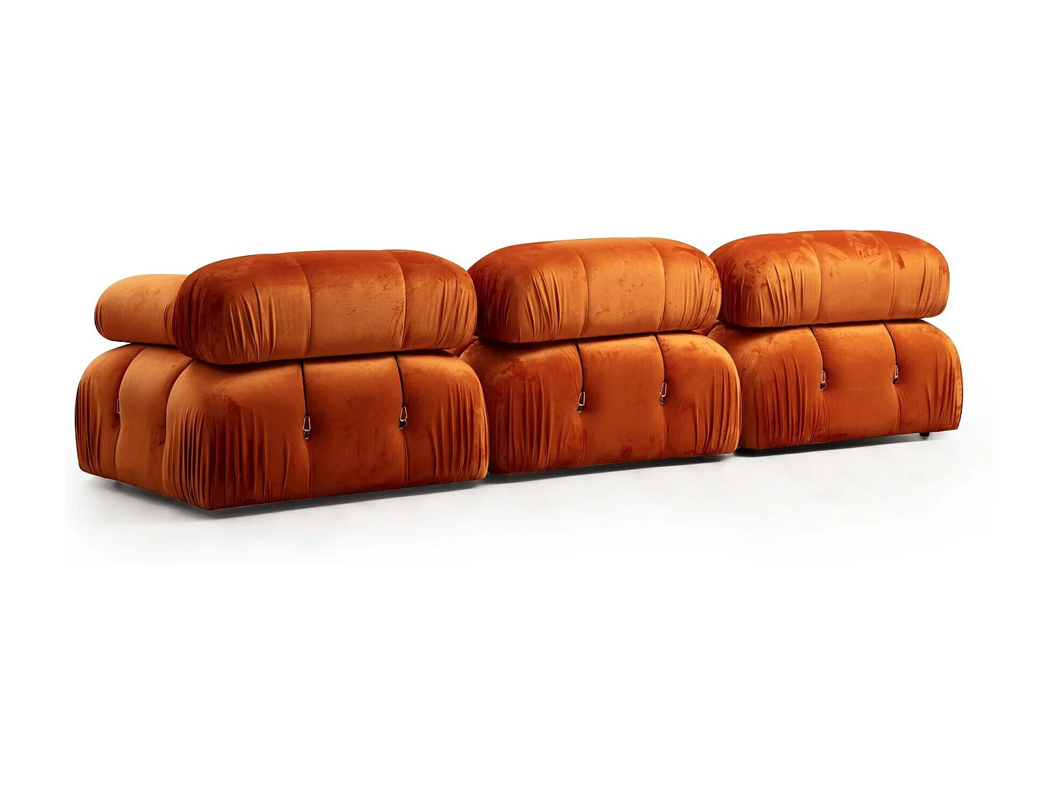 Fauteuil accoudoir ou module d'angle droit Nourhane Velours Orange