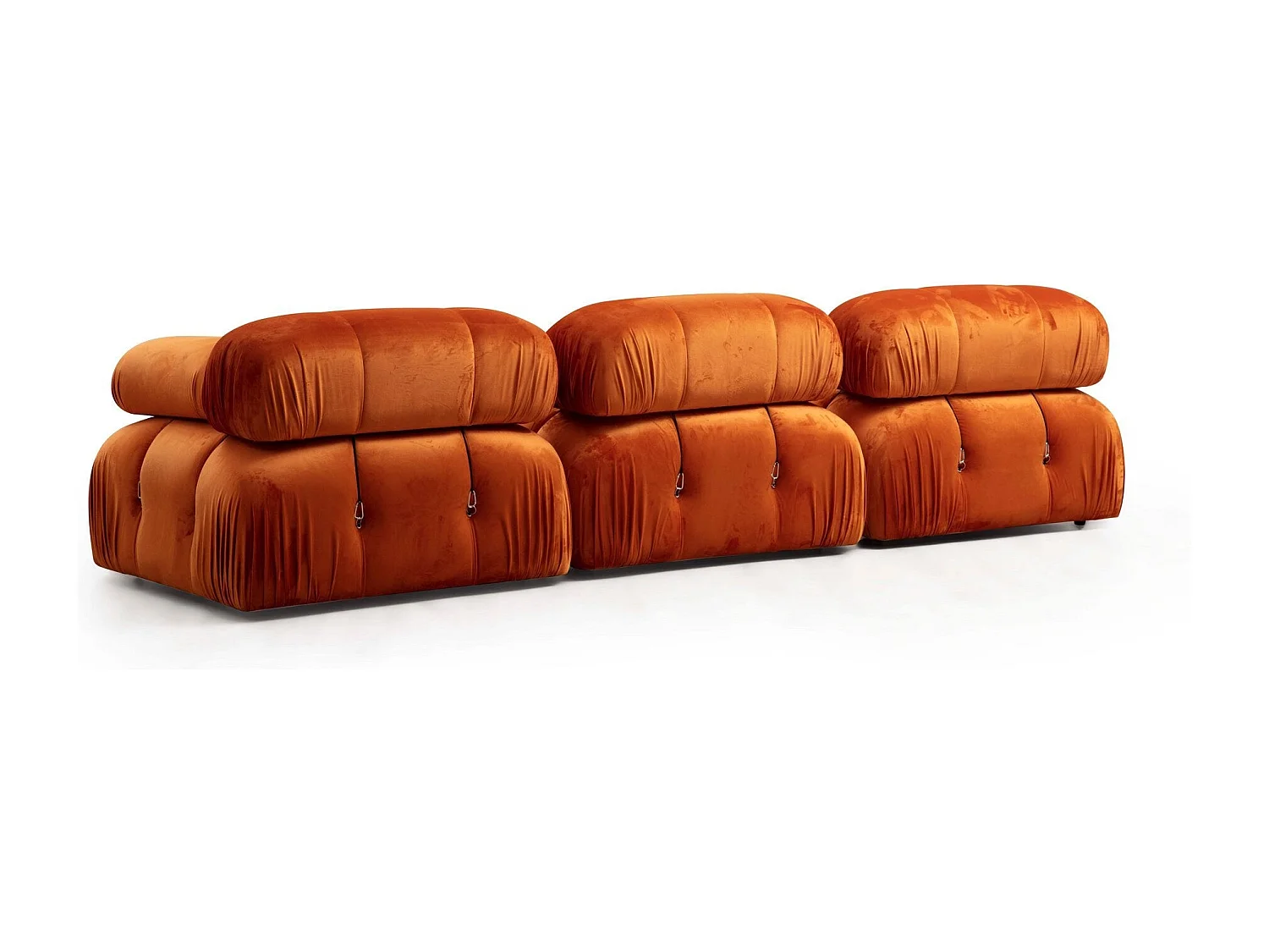 Fauteuil accoudoir ou module d'angle droit Nourhane Velours Orange