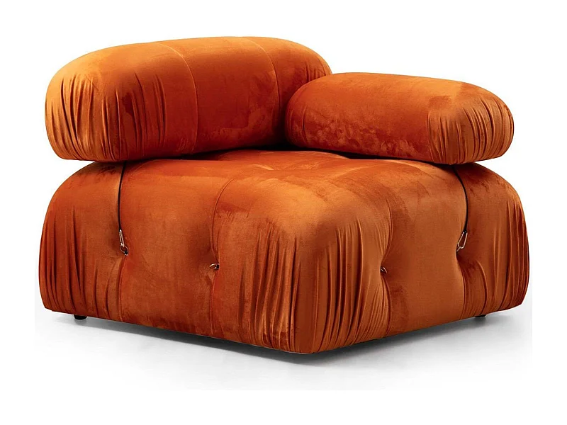 Poltrona elegante de 1 lugar, laranja, 95x95x75 cm | Estrutura em madeira de faia e aglomerado, 100% poliéster, encosto e braço removíveis | Perfeito