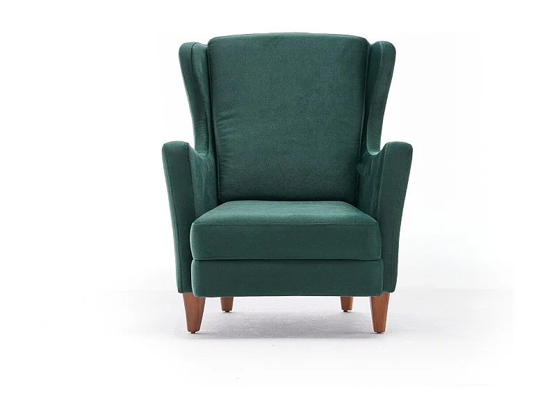 Poltrona Elegante – 77x98x80 cm – Verde – Madeira de Faia e Veludo 100% Poliéster