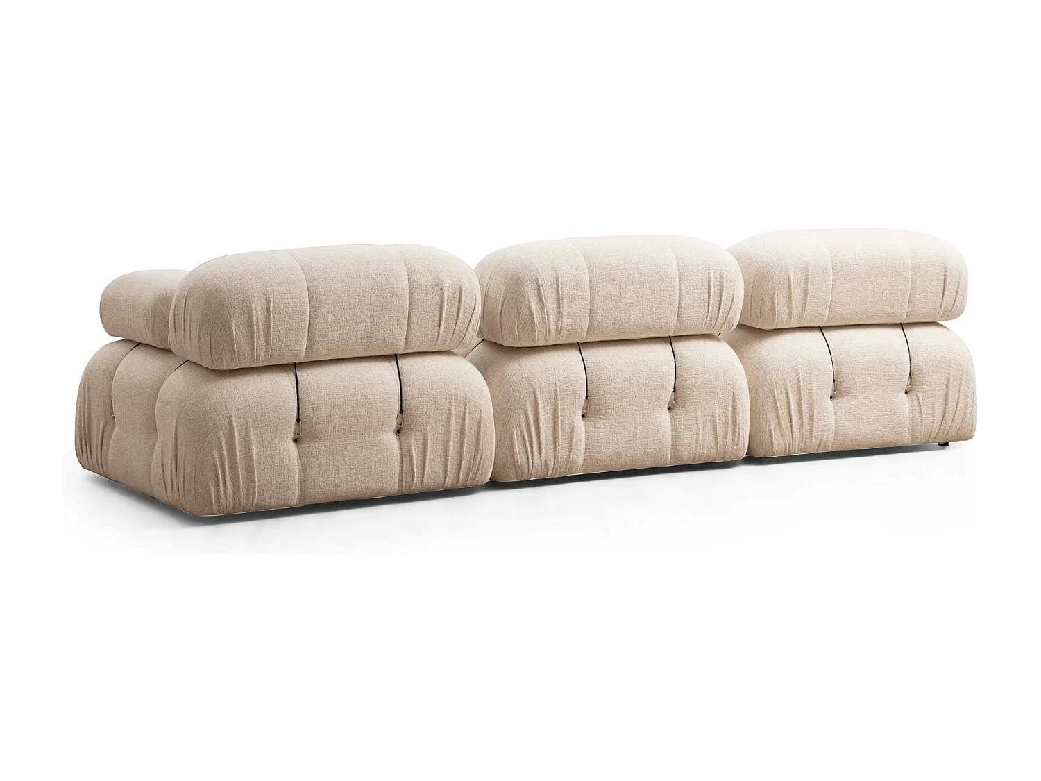 Eleganter 1-Sitzer-Sessel, cremefarben, 95x95x75 cm | Struktur aus Buchenholz und Spanplatte, 100 % Polyester, abnehmbare Rückenlehne und Ar