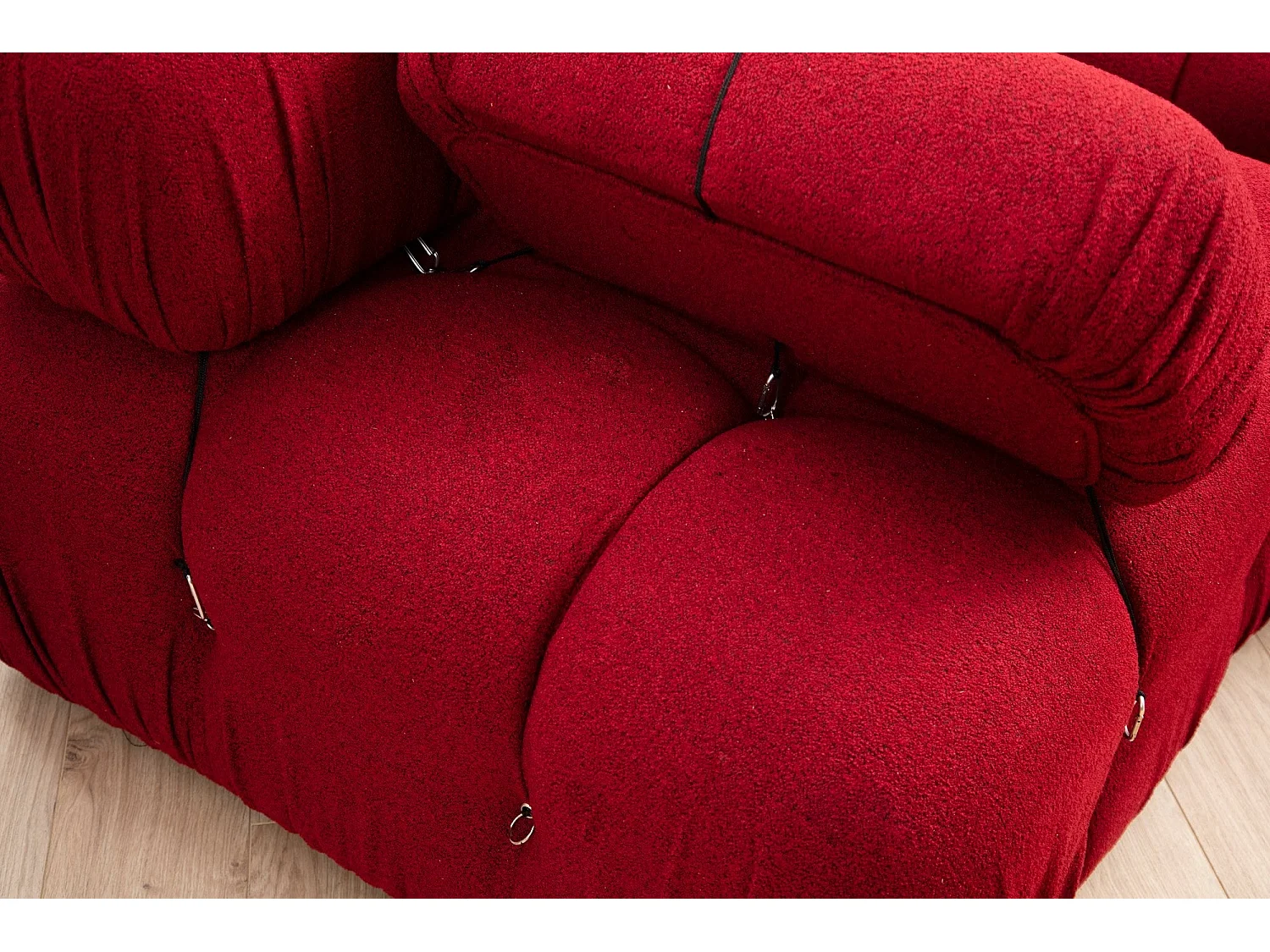 Sillón modular Altadena A104, Rojo, 75x95x95cm, Tapiz, Patas: Plástico