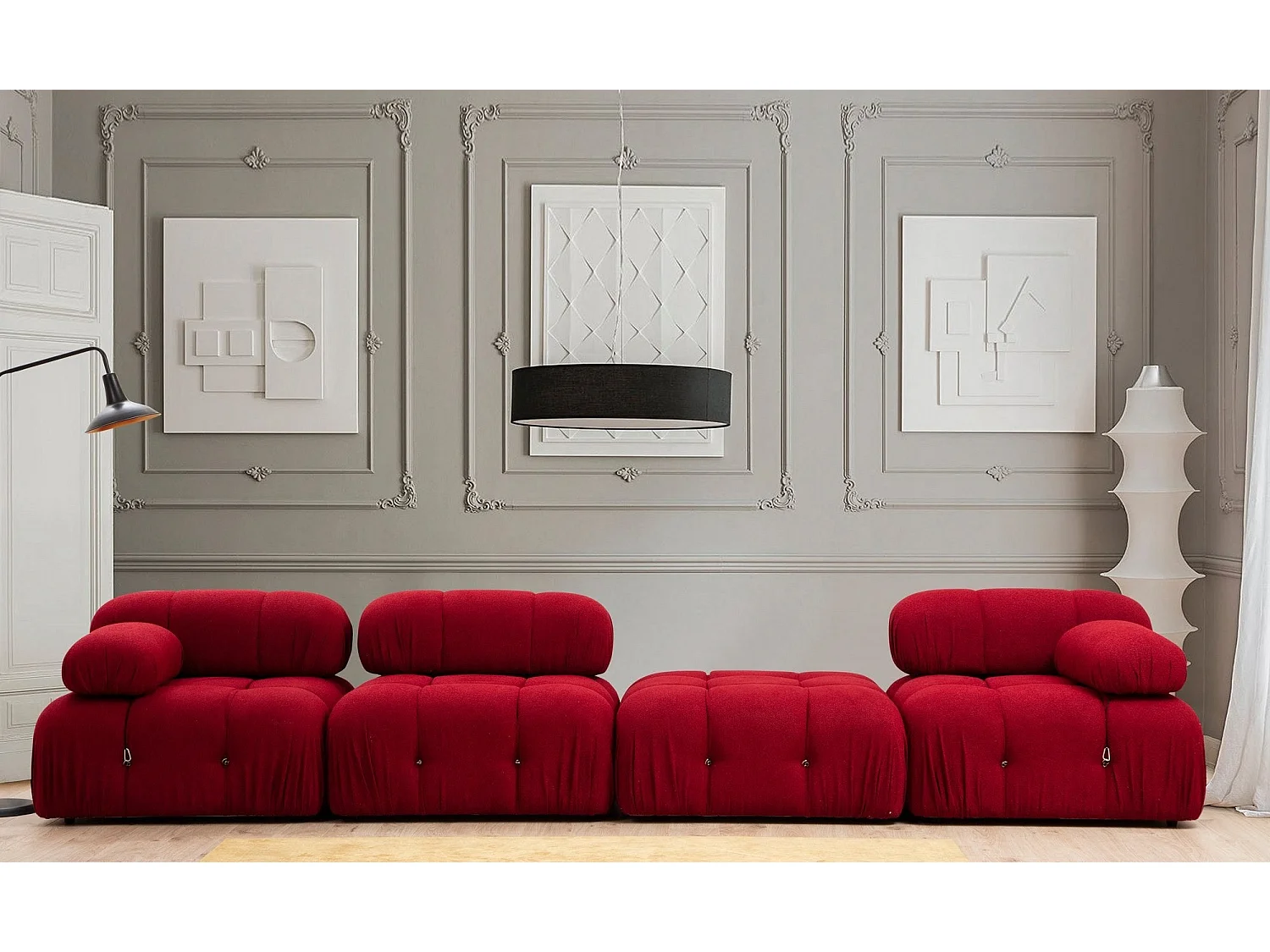 Fauteuil ou module 1 place Nourhane Tissu Rouge