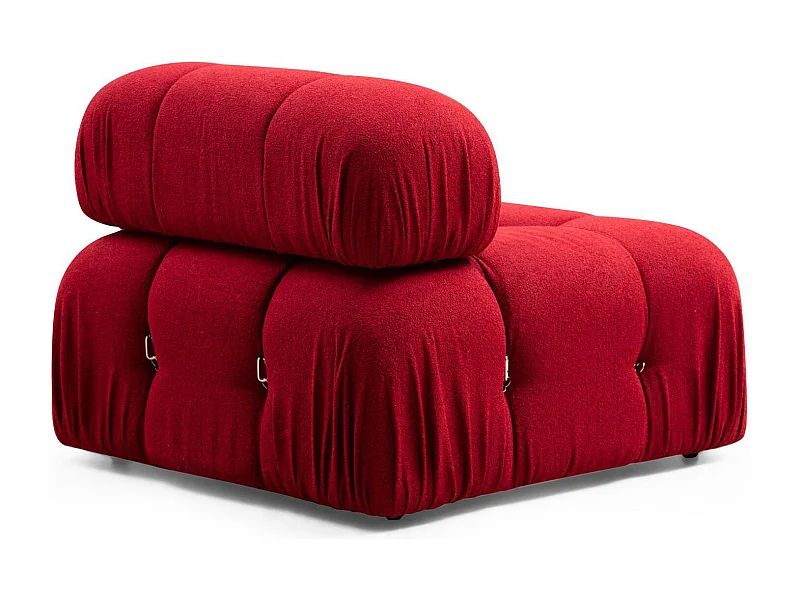 Poltrona elegante de 1 lugar, vermelho, 95x95x75 cm | Estrutura em madeira de faia e aglomerado, 100% poliéster, encosto removível, almofada de espuma