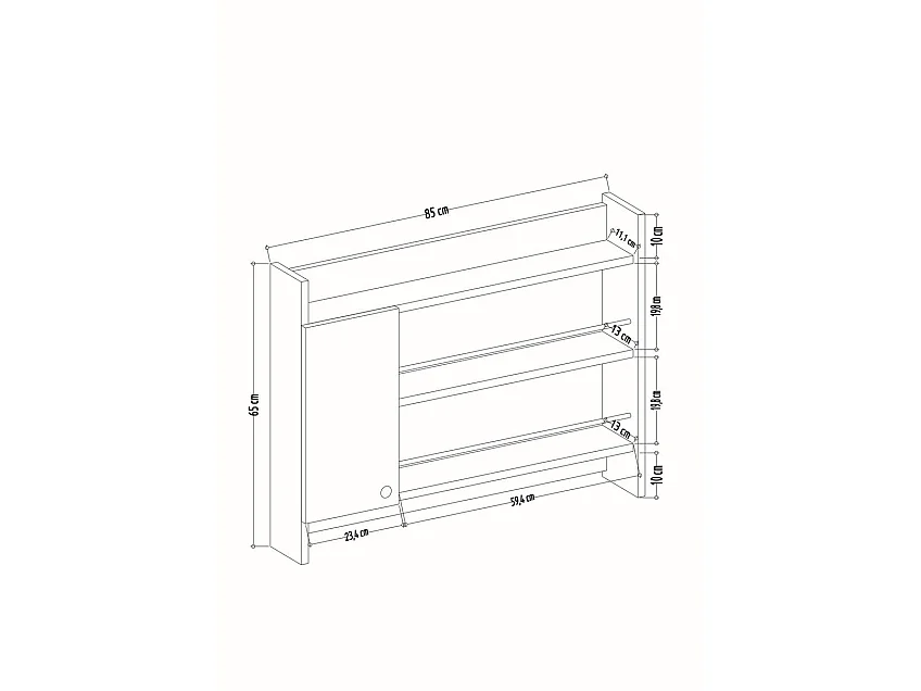 Etagère de cuisine murale suspendue blanc L85 cm - KNERR