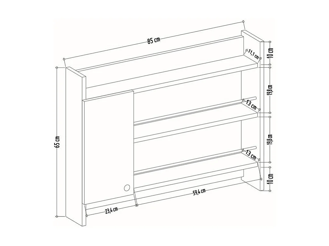 Etagère de cuisine murale suspendue blanc L85 cm - KNERR