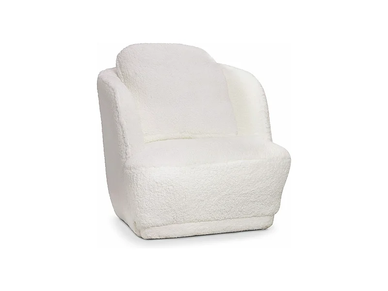 Fauteuil cosy Furdol Tissu Effet peau de mouton Crème