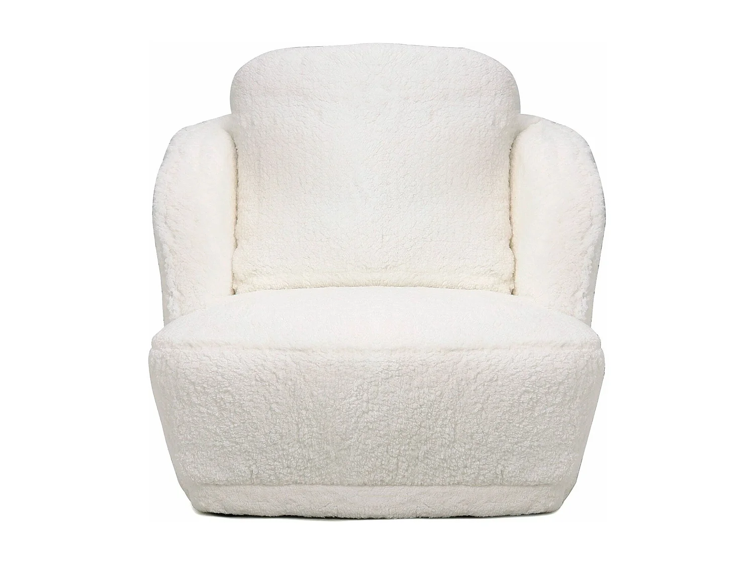 Fauteuil cosy Furdol Tissu Effet peau de mouton Crème