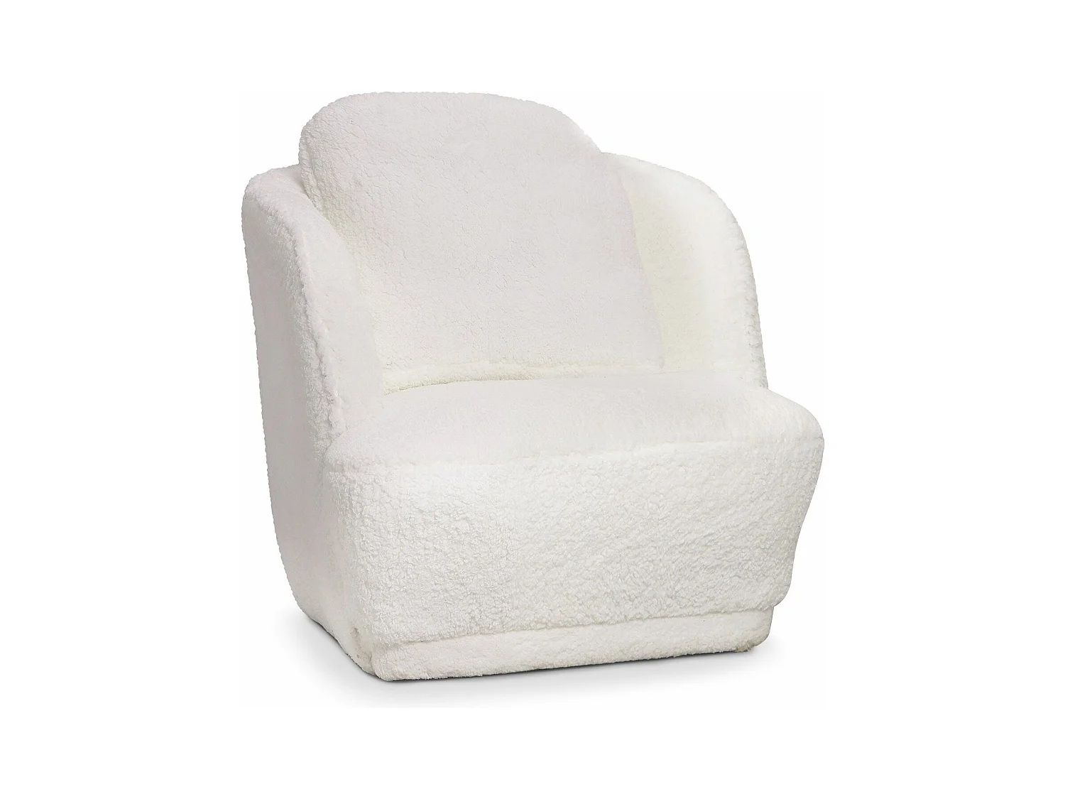 Fauteuil cosy Furdol Tissu Effet peau de mouton Crème