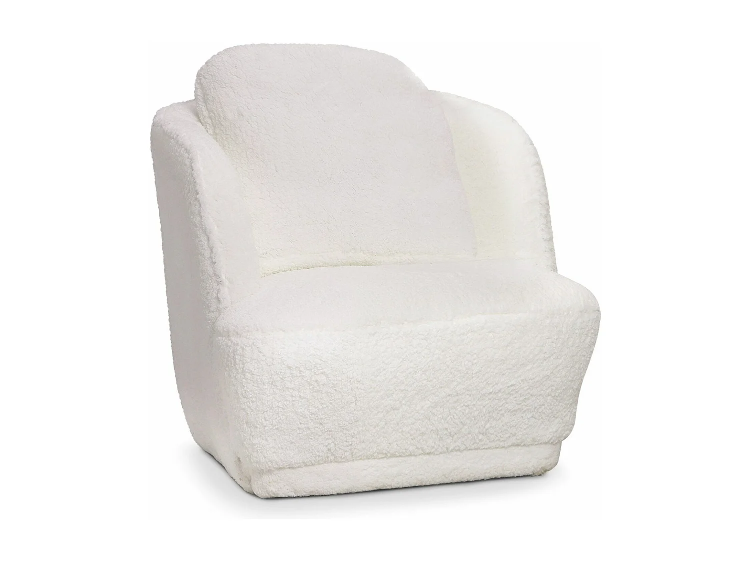 Fauteuil cosy Furdol Tissu Effet peau de mouton Crème