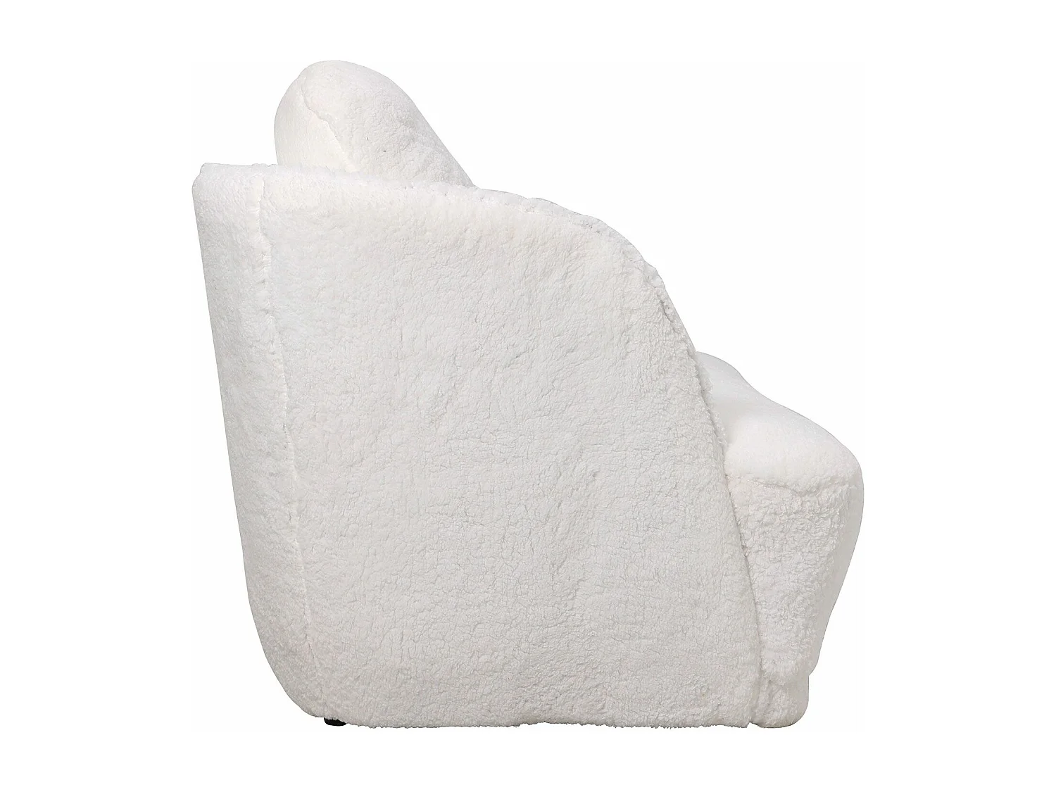 Fauteuil cosy Furdol Tissu Effet peau de mouton Crème