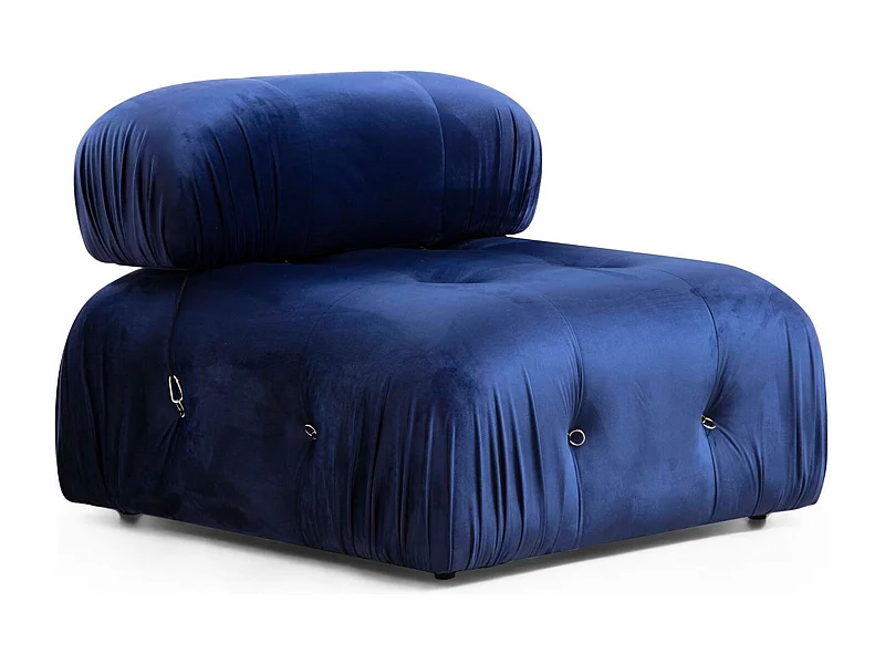 Sillón modular Altadena A103, Azul, 75x95x95cm, Tapiz, Patas: Plástico