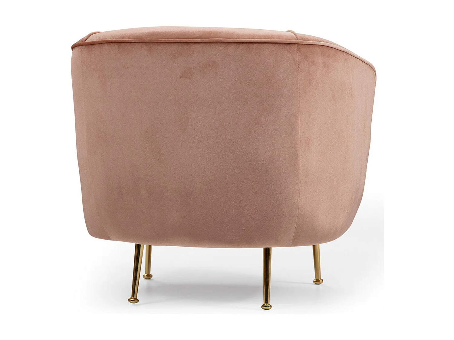 Fauteuil Jorge Métal Or et Velours Rose