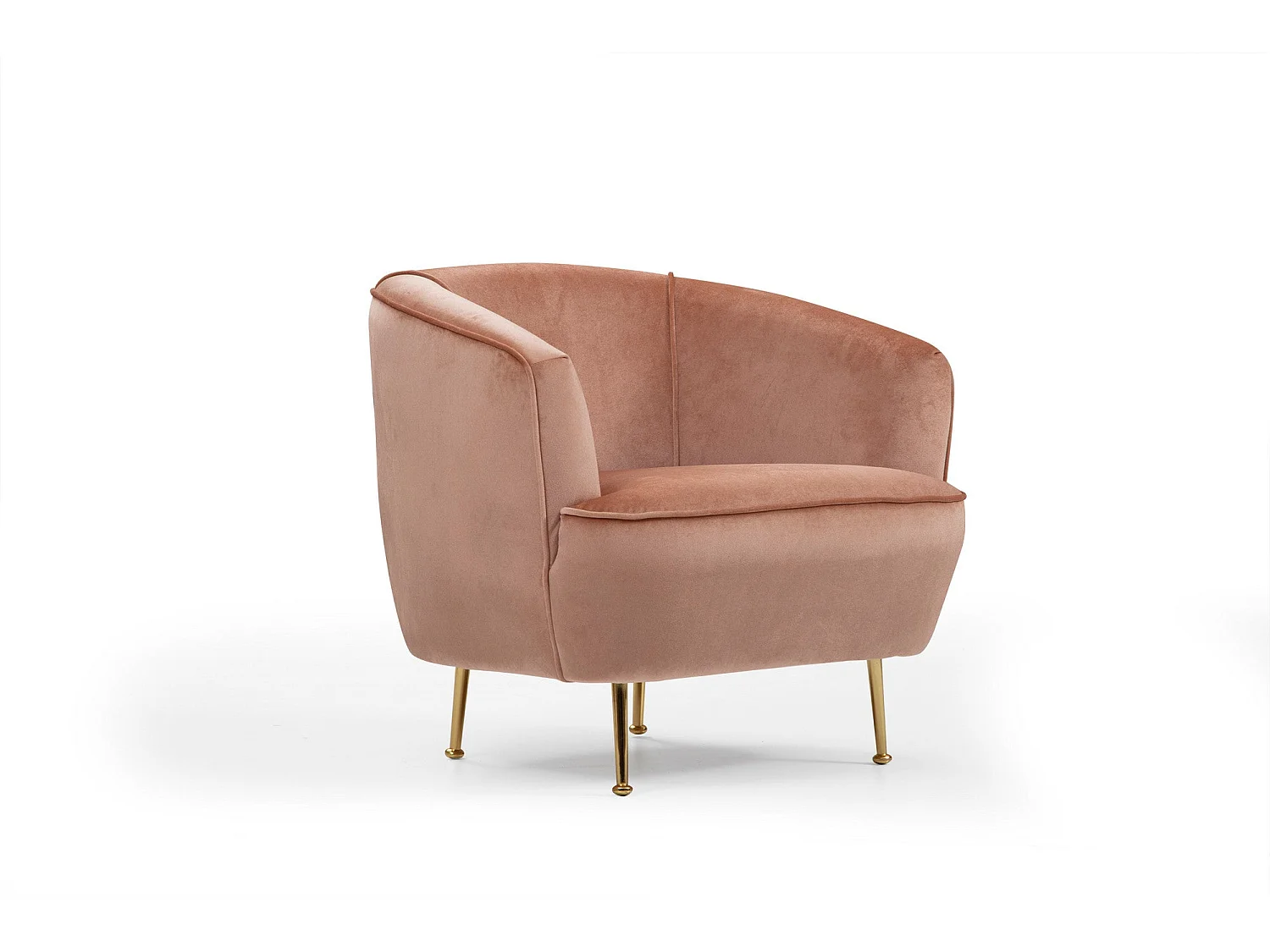 Fauteuil Jorge Métal Or et Velours Rose