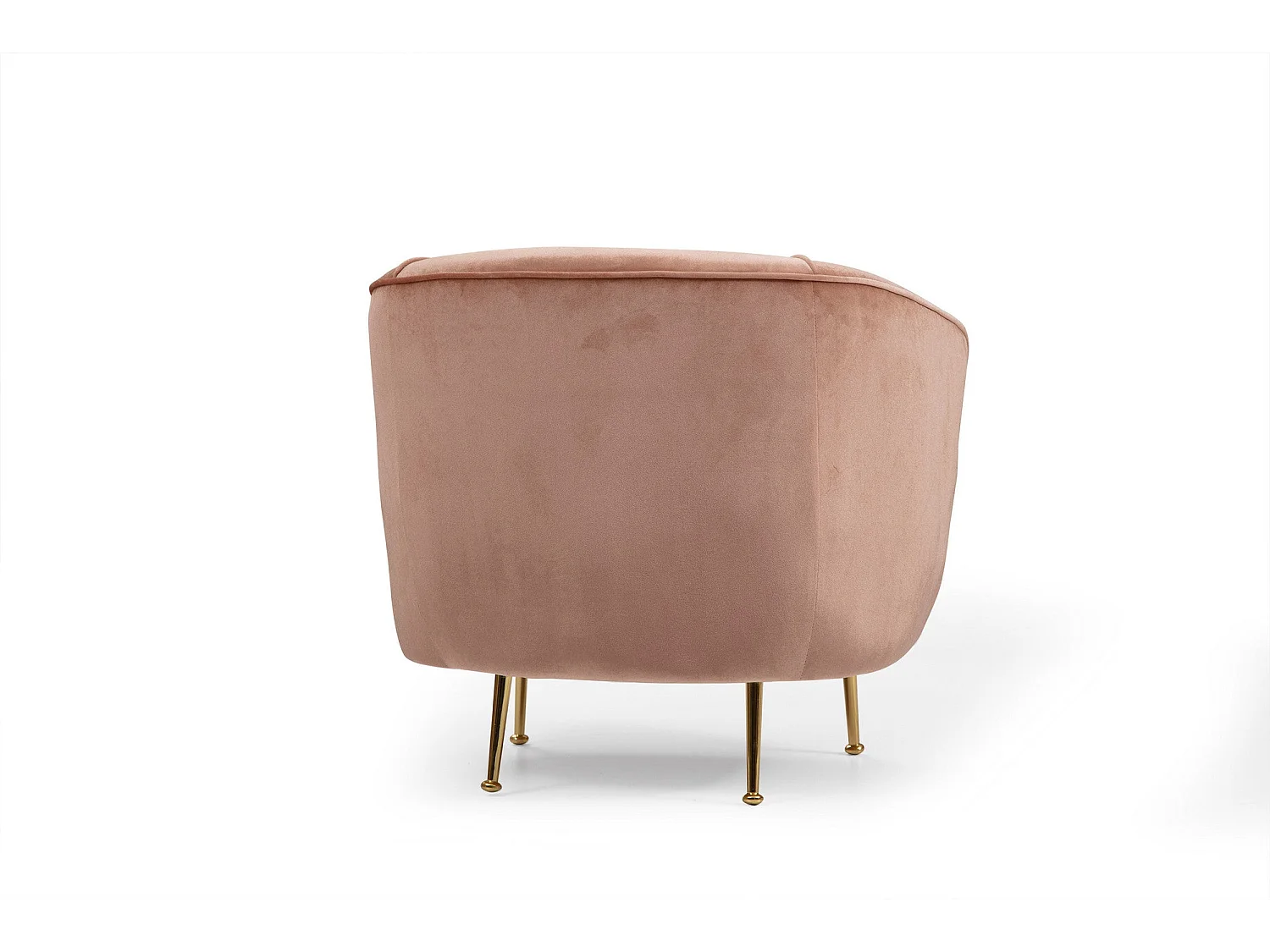 Fauteuil Jorge Métal Or et Velours Rose