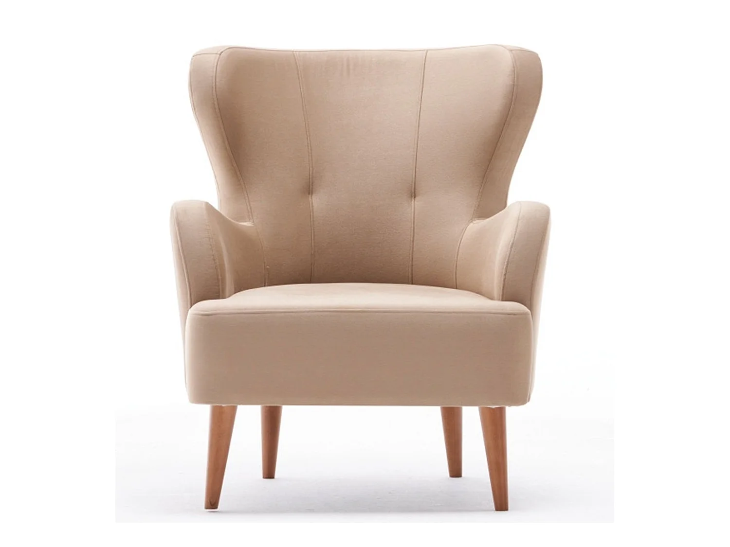 Sillón Altadena 458, De color marrón claro, 87x73x80cm, Tapiz, Patas: Madera