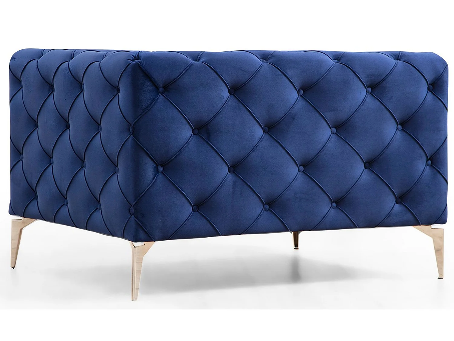 Poltrona Elegante – 108 cm – Azul Marinho – Madeira de Faia e Aglomerado