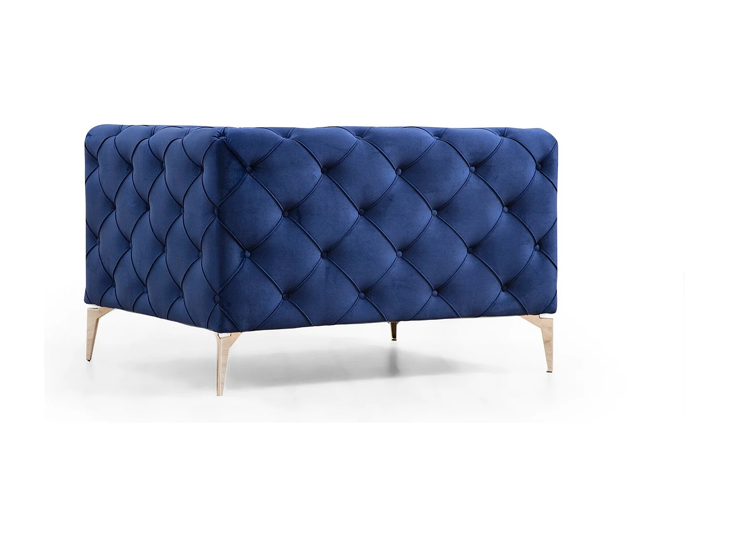 Poltrona Elegante – 108 cm – Azul Marinho – Madeira de Faia e Aglomerado