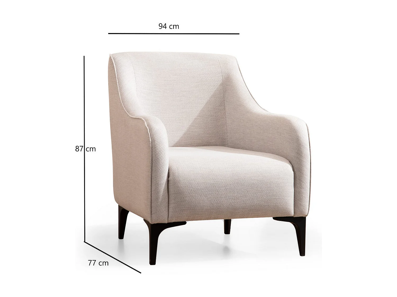 Fauteuil bergère Torga Tissu Crème