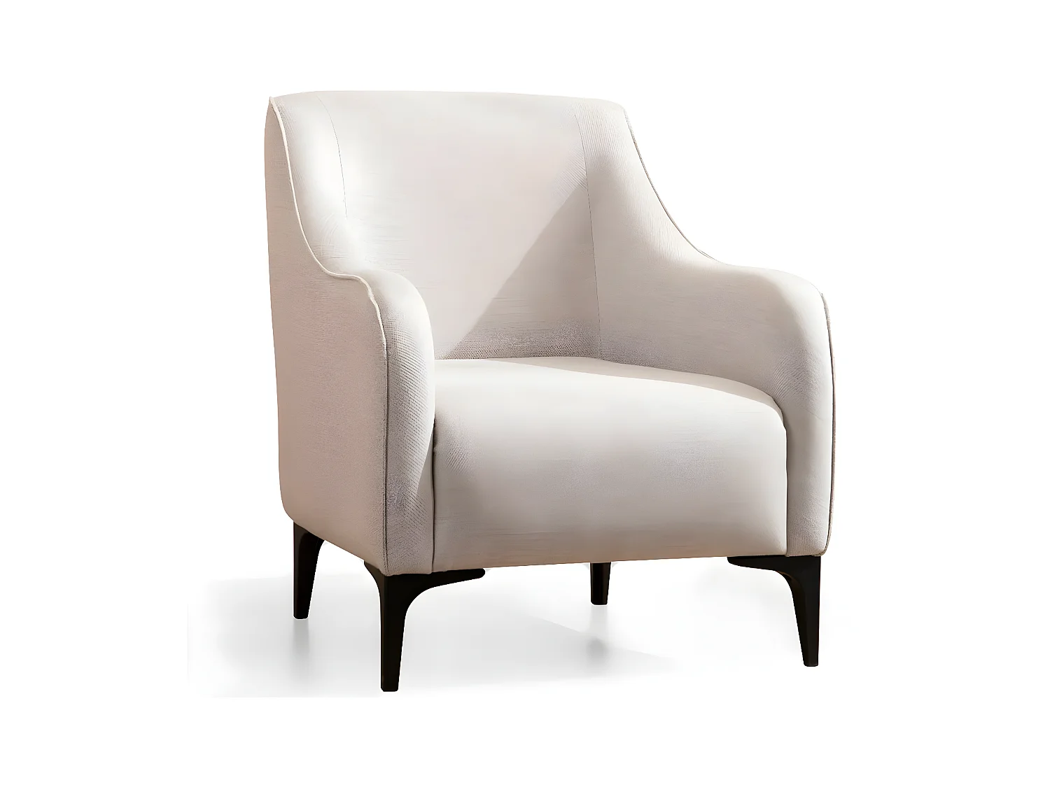 Elegante fauteuil, gebroken wit, 94 x 87 x 77 cm | Frame van beukenhout en spaanplaat, 100% polyester, inclusief 2 kussens | Perfect om te d