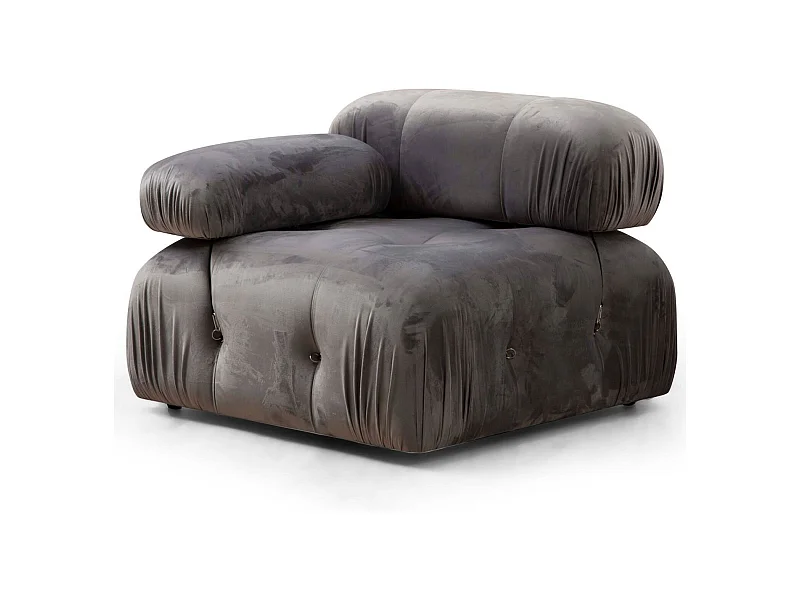 Sillón modular Altadena A107, Gris, 75x95x95cm, Tapiz, Patas: Plástico