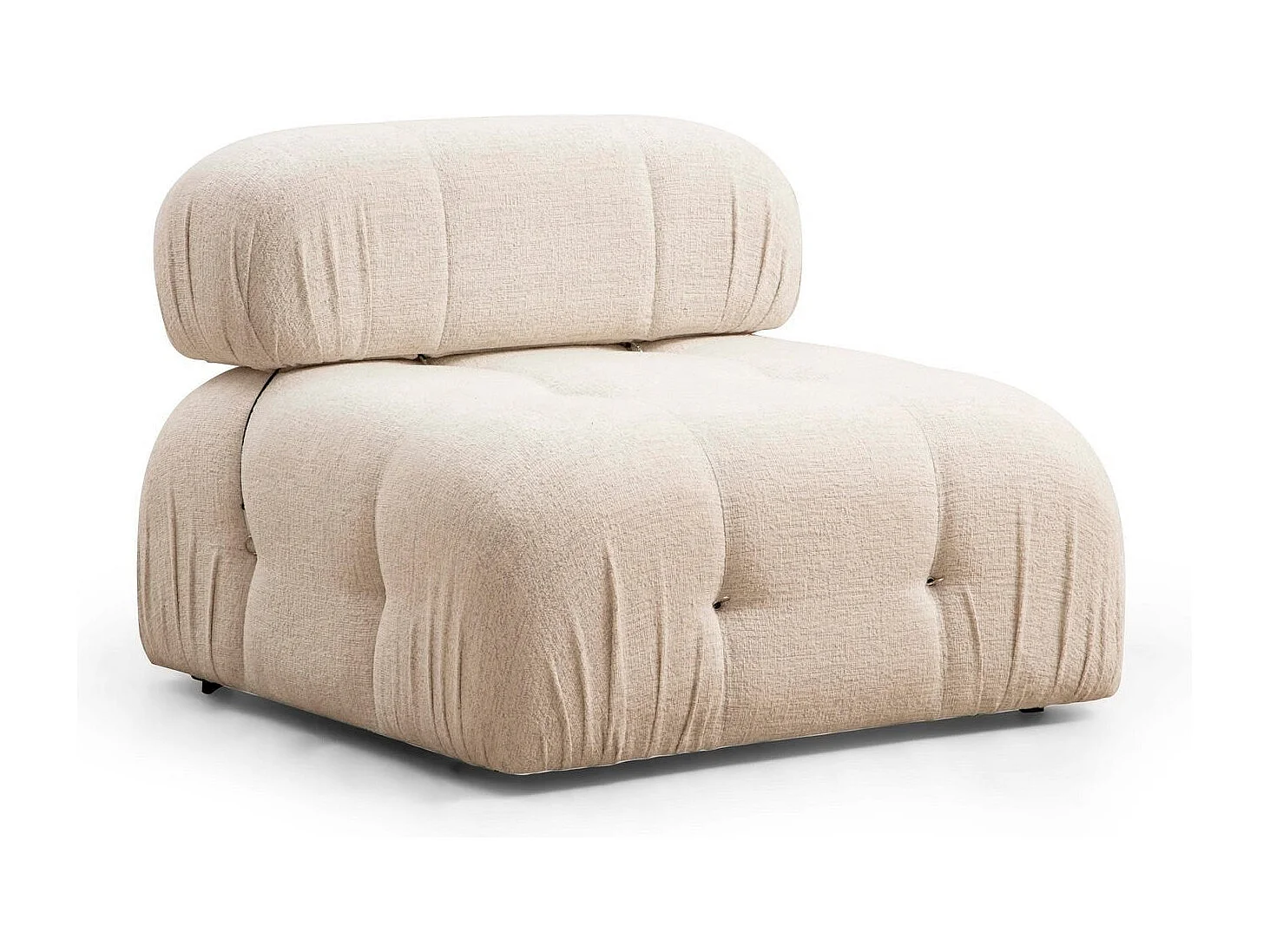 Sillón modular Altadena A104, De color marrón claro, 75x95x95cm, Tapiz, Patas: Plástico