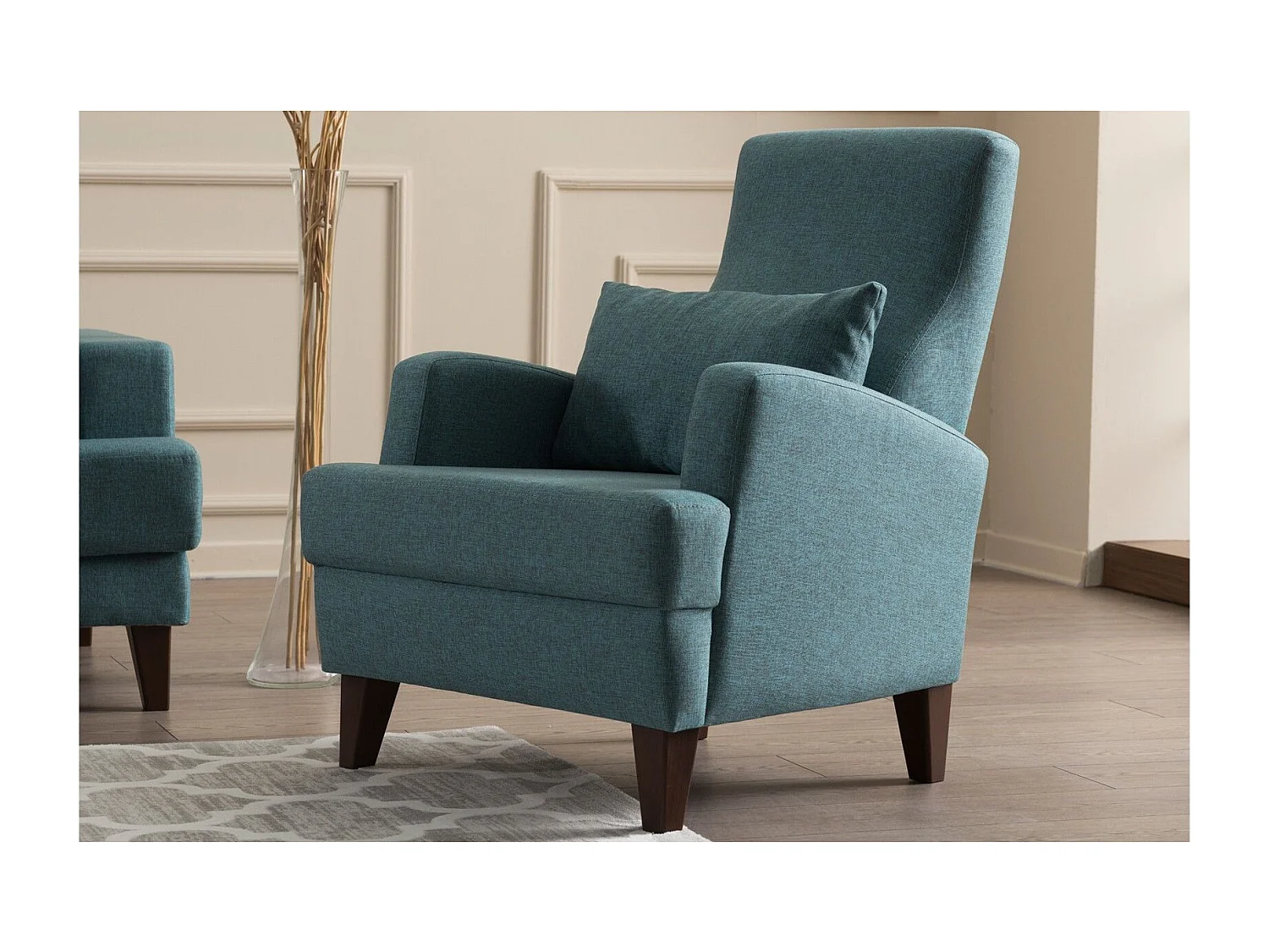 Sillón Altadena 474, Turquesa, 91x76x87cm, Tapiz, Patas: Plástico