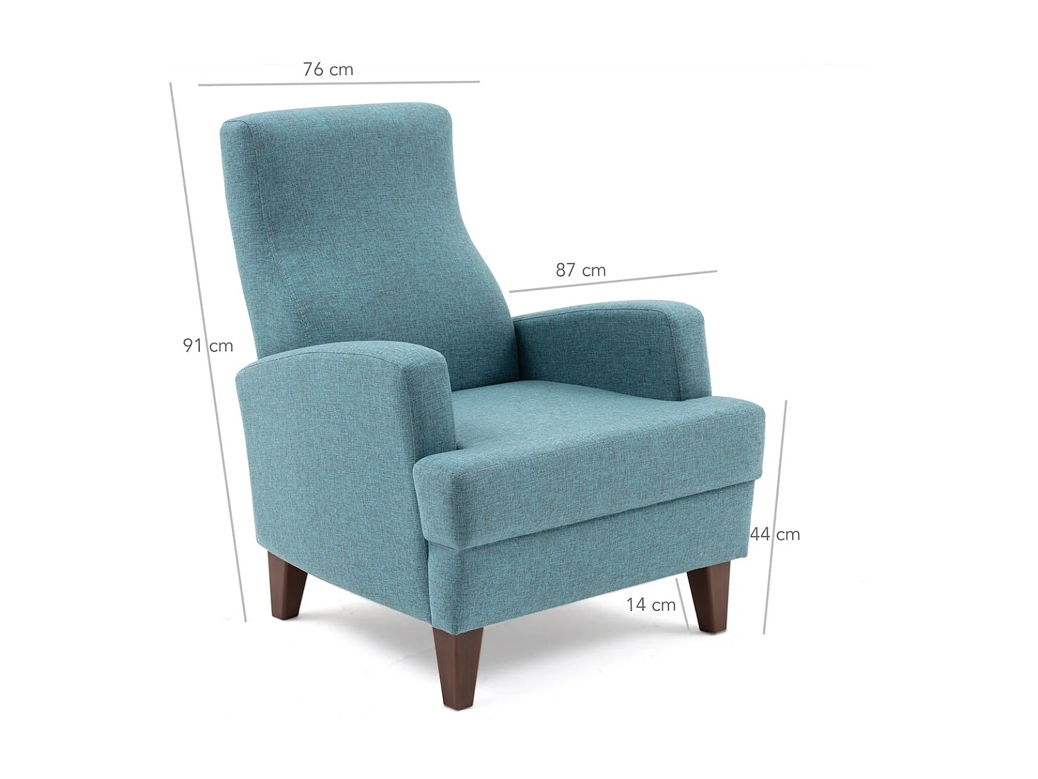 Fauteuil Juana Tissu Turquoise