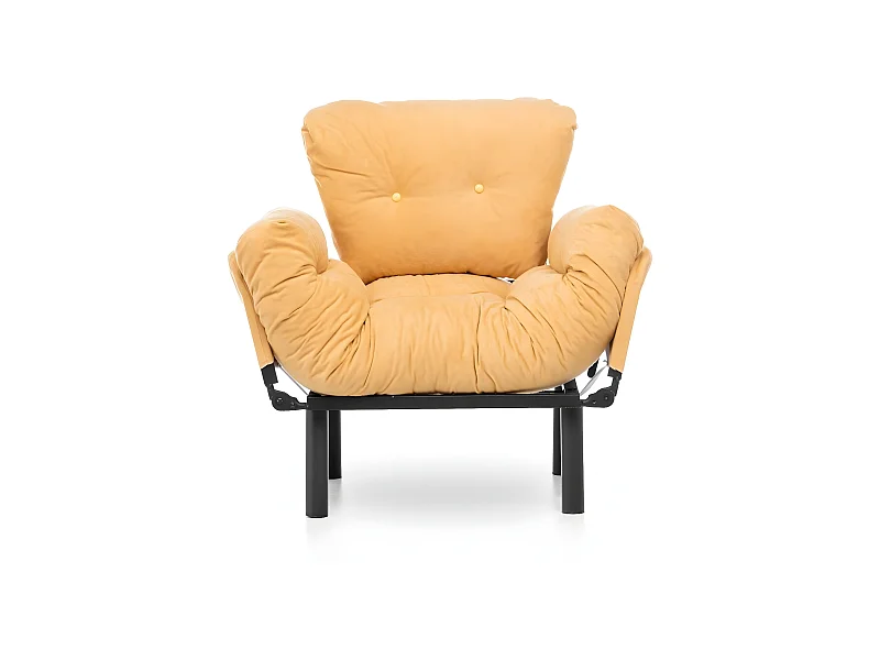 Sillón Altadena 133, Amarillo, 85x95x70cm, Tapiz, Patas: Metal