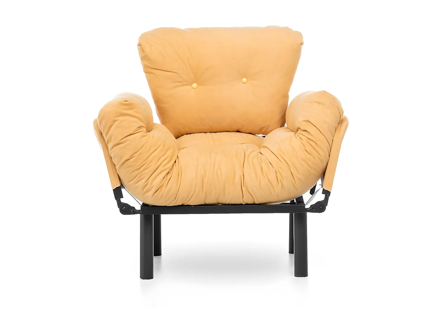 Fauteuil avec accoudoirs mobiles Tresa Velours Jaune vanille