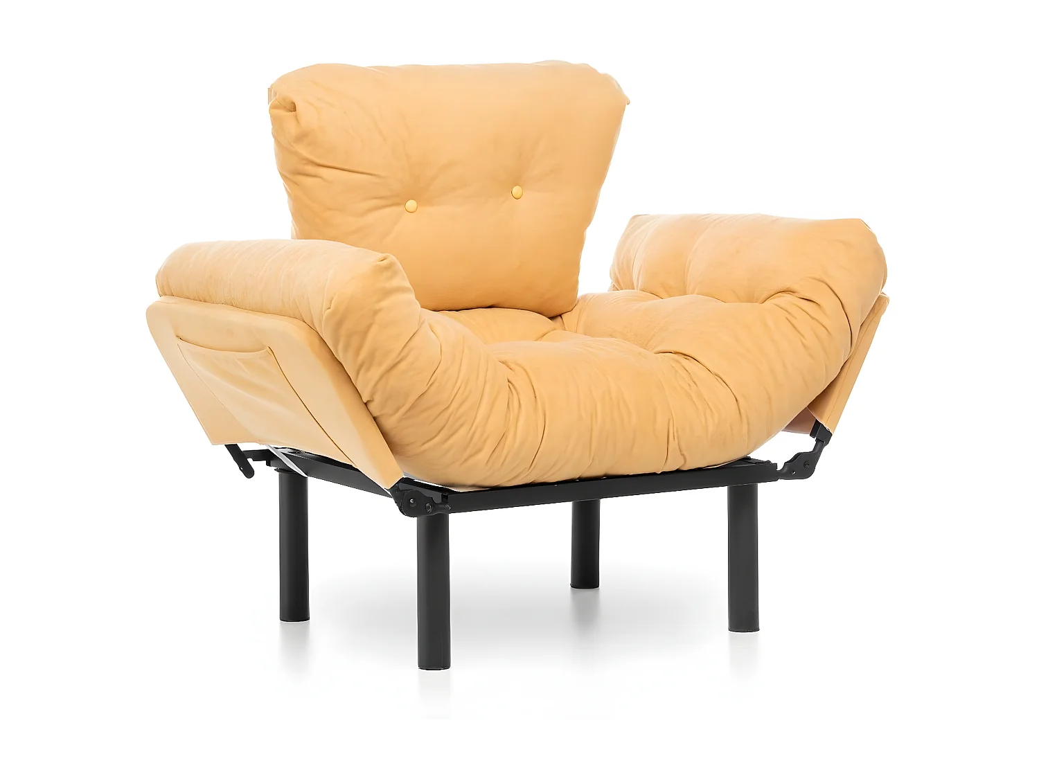 Fauteuil avec accoudoirs mobiles Tresa Velours Jaune vanille