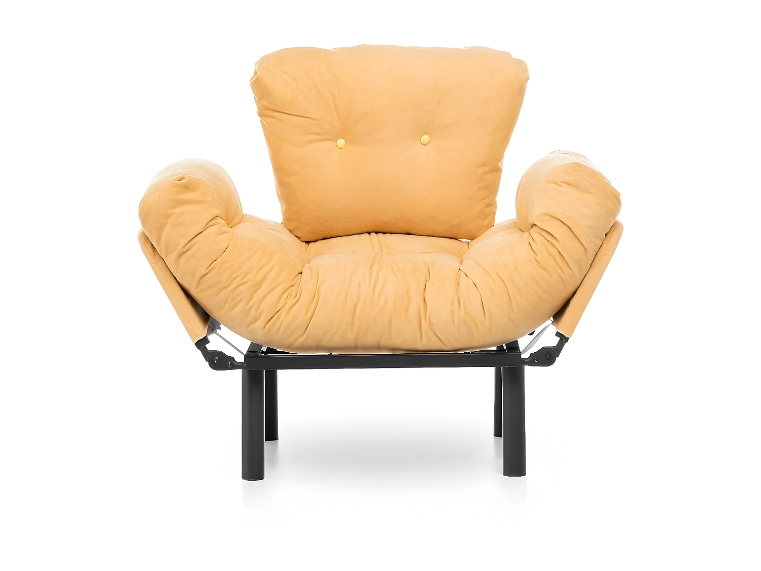 Fauteuil avec accoudoirs mobiles Tresa Velours Jaune vanille