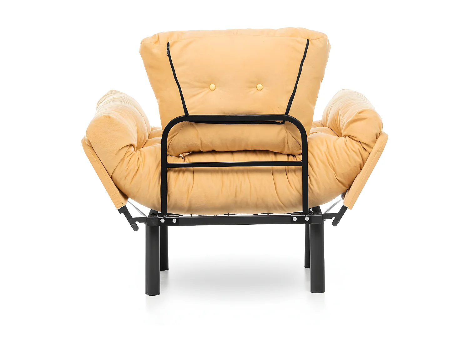 Fauteuil avec accoudoirs mobiles Tresa Velours Jaune vanille