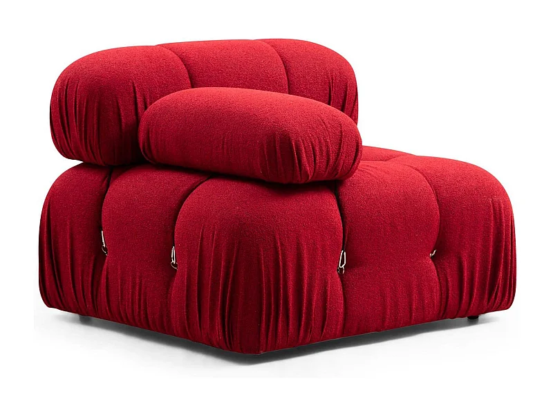 Poltrona elegante de 1 lugar, vermelho, 95 x 95 x 75 cm | Estrutura em madeira de faia e aglomerado, 100% poliéster, encosto e braço removíveis | Perf