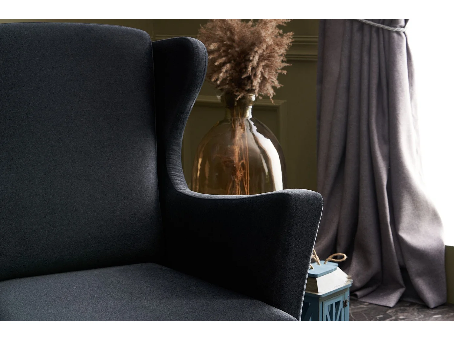 Sillón Altadena 471, Gris, 98x77x80cm, Tapiz, Patas: Madera