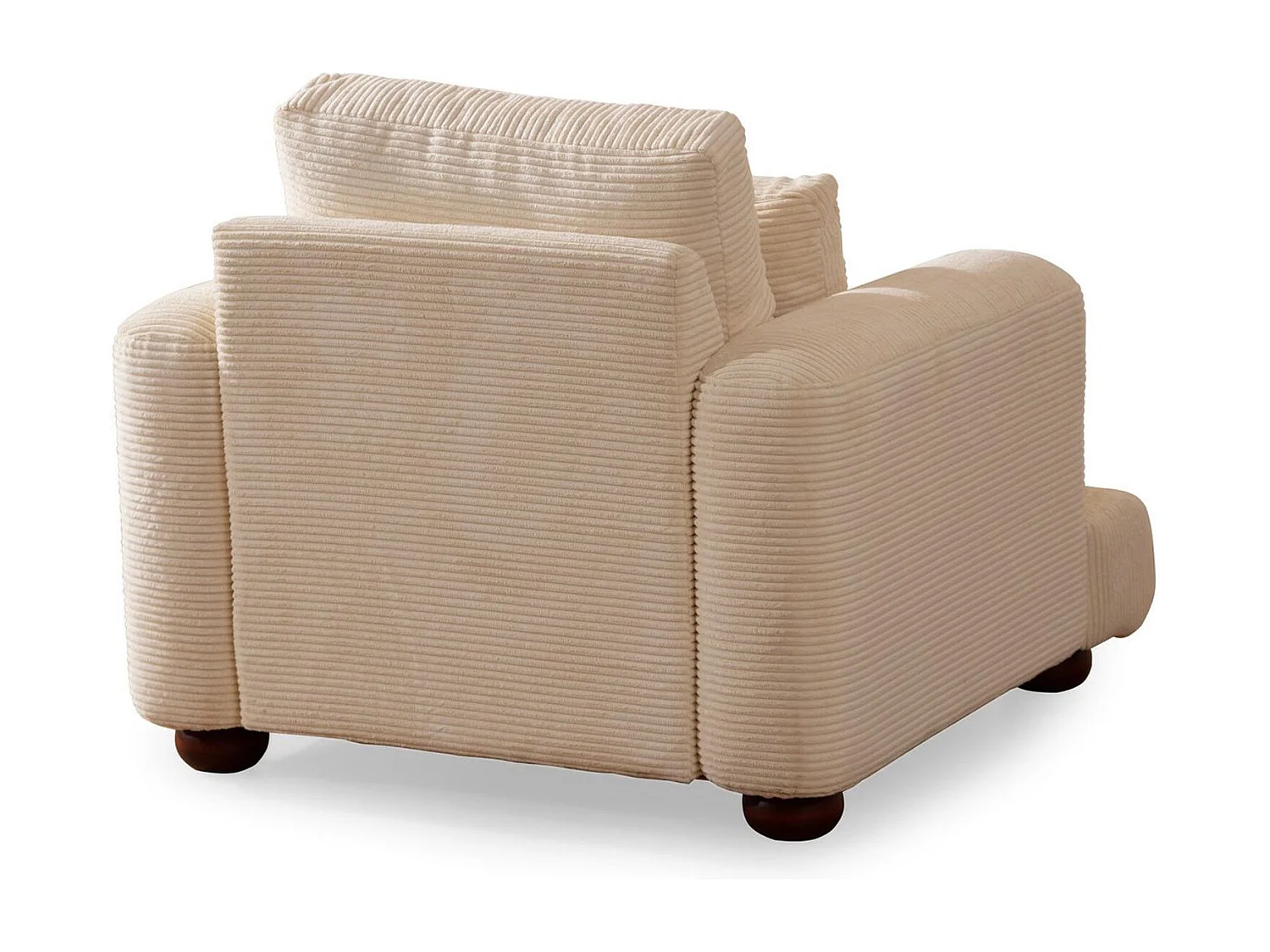 Sillón Altadena 411, De color marrón claro, 90x100x105cm, Tapiz, Patas: Madera