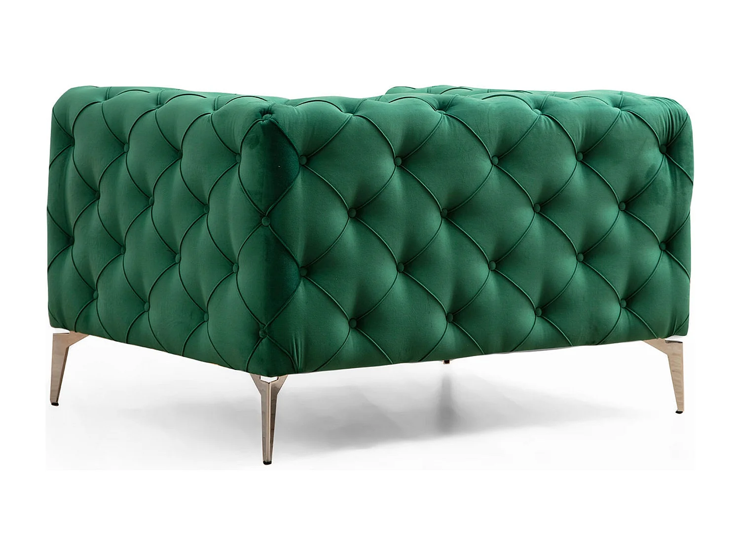 Fauteuil capitonné avec coussin Alykes Velours Vert