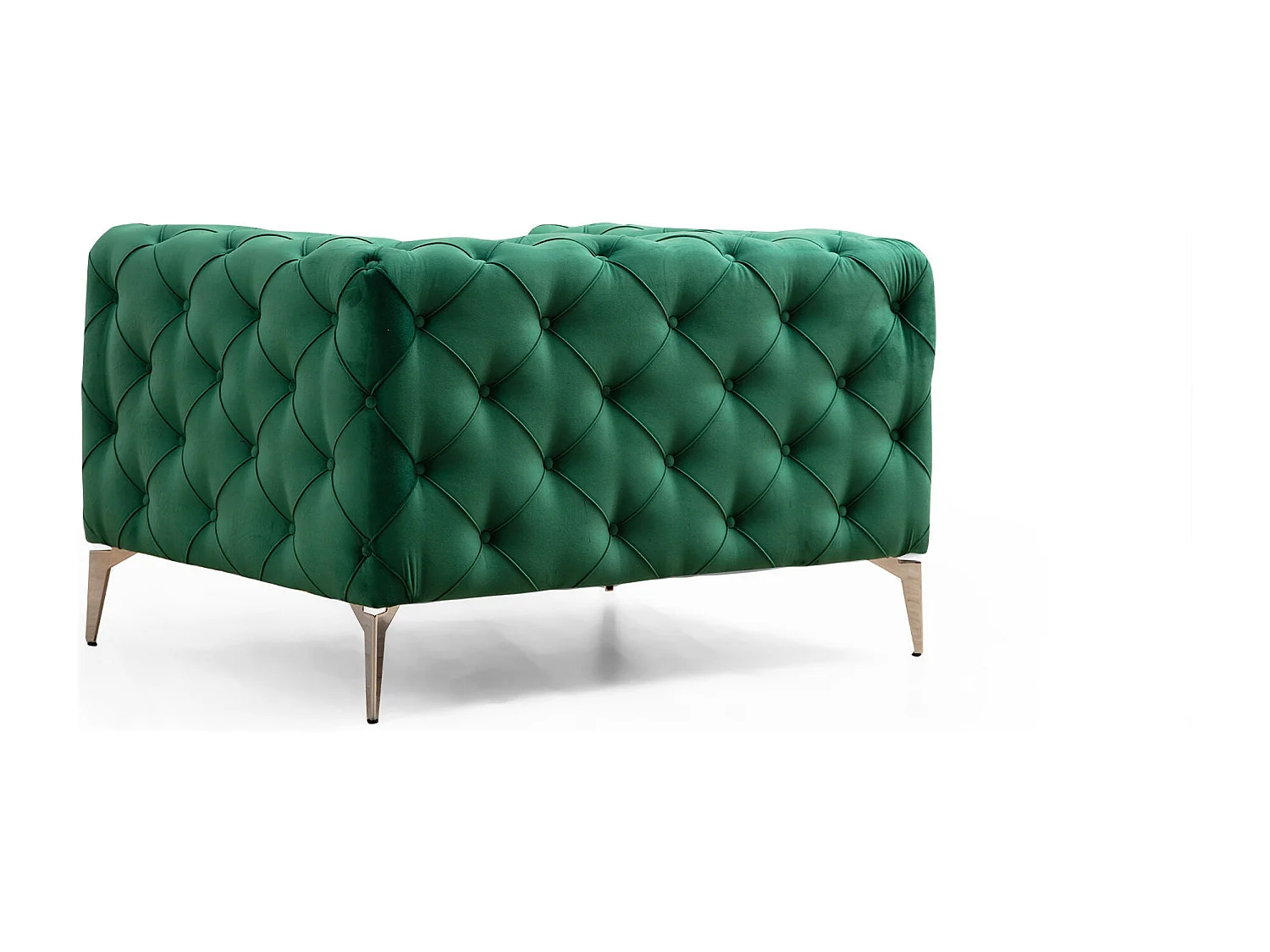 Fauteuil capitonné avec coussin Alykes Velours Vert