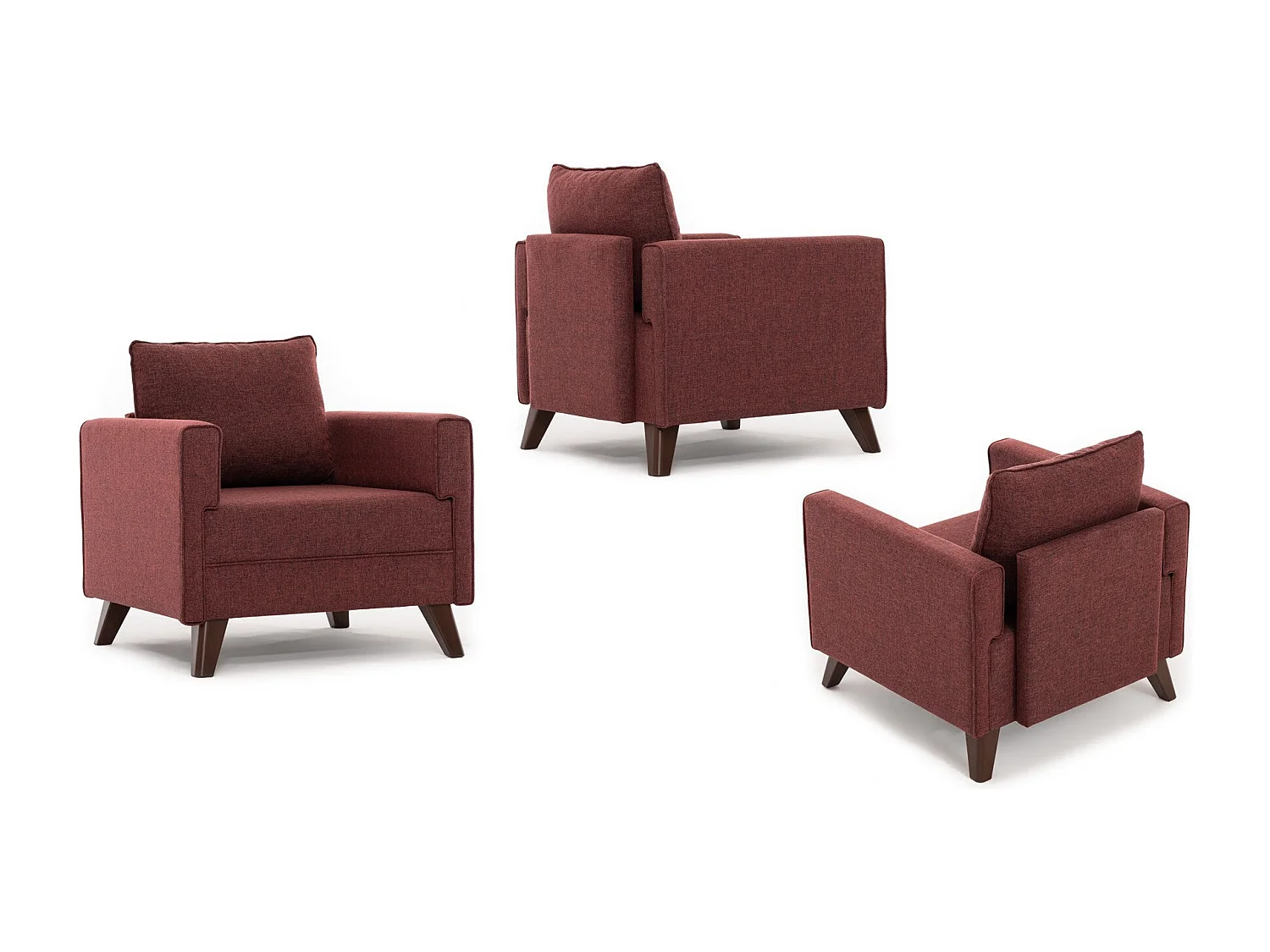 Sillón Altadena B101, Rojo, 85x82x81cm, Tapiz, Patas: Plástico