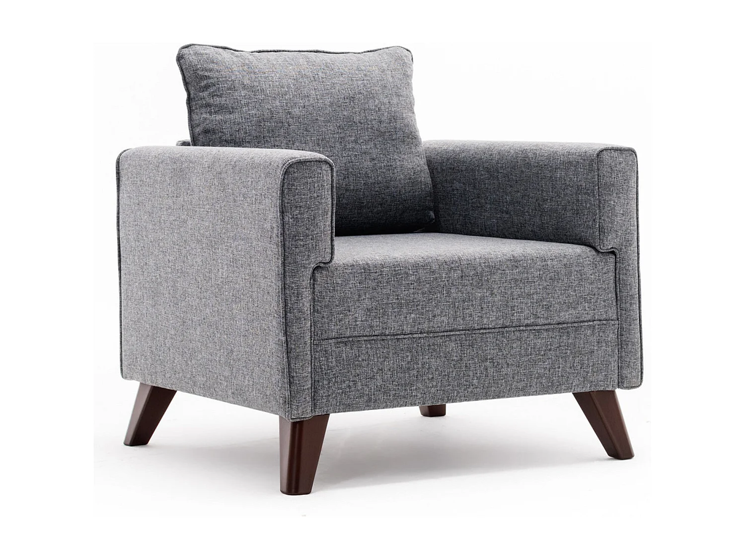 Poltrona moderna de 1 lugar – 82 x 85 x 81 cm – cinza – madeira/MDF